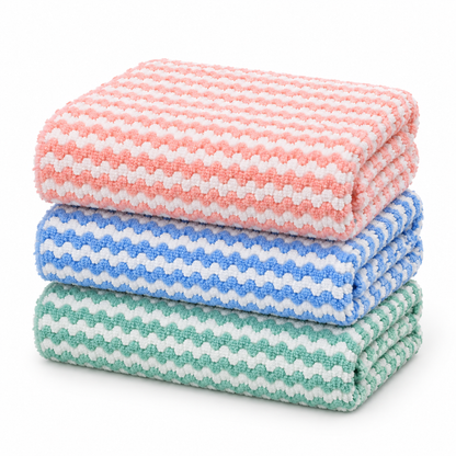Wave-Weave Reusable Microfiber Cleaning Cloths