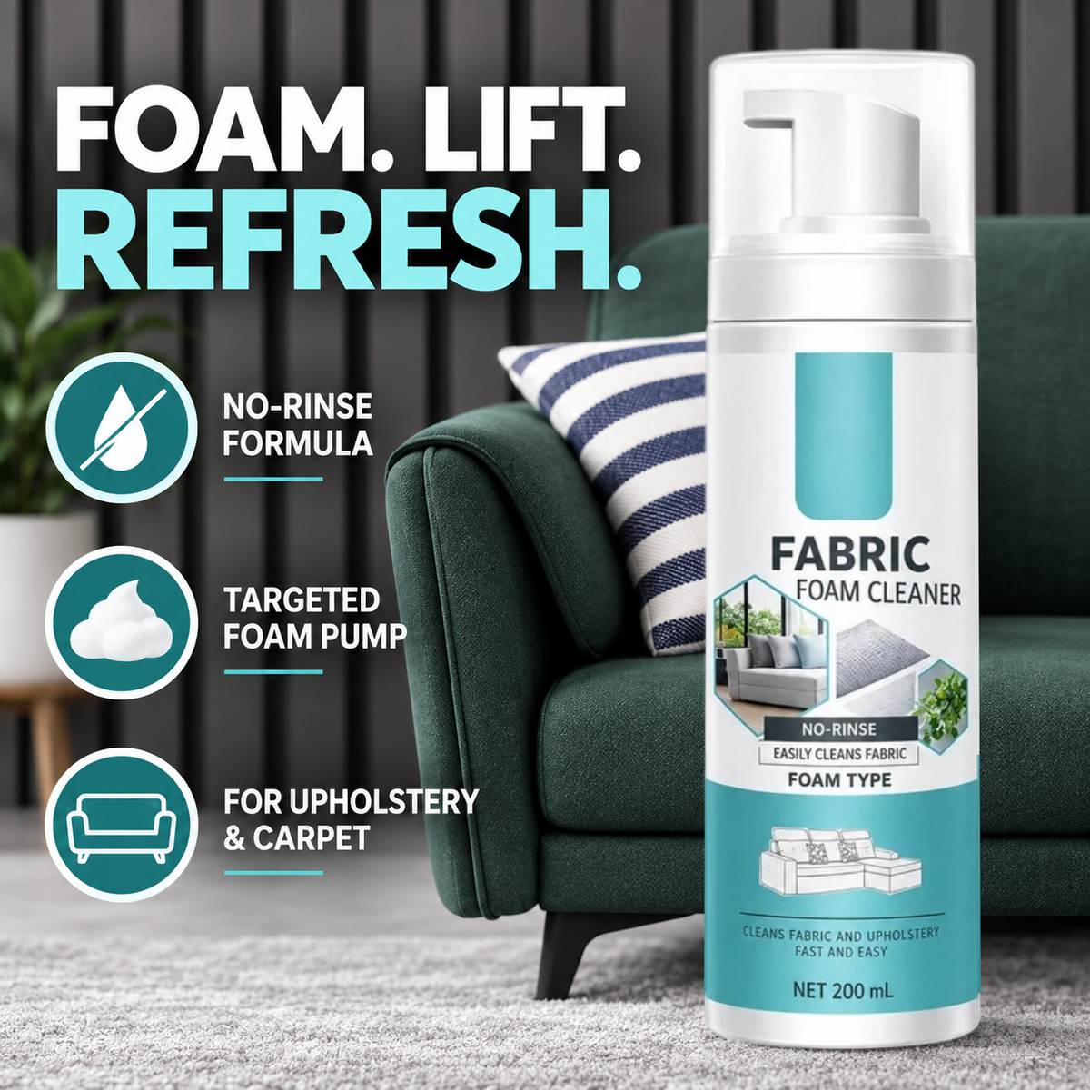 No-Rinse Fabric & Carpet Spot-Cleaning Foam | 200 mL