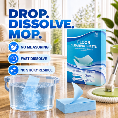 Fast-dissolving pre-portioned floor cleaning sheet benefits