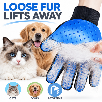 Adjustable reusable grooming glove for cats and dogs