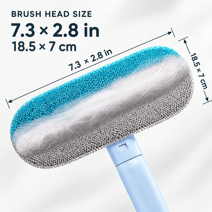 Pet hair brush head dimensions 18.5 by 7 centimeters