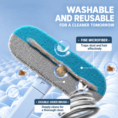 Long-Handle Pet Hair Brush for Rugs & Upholstery